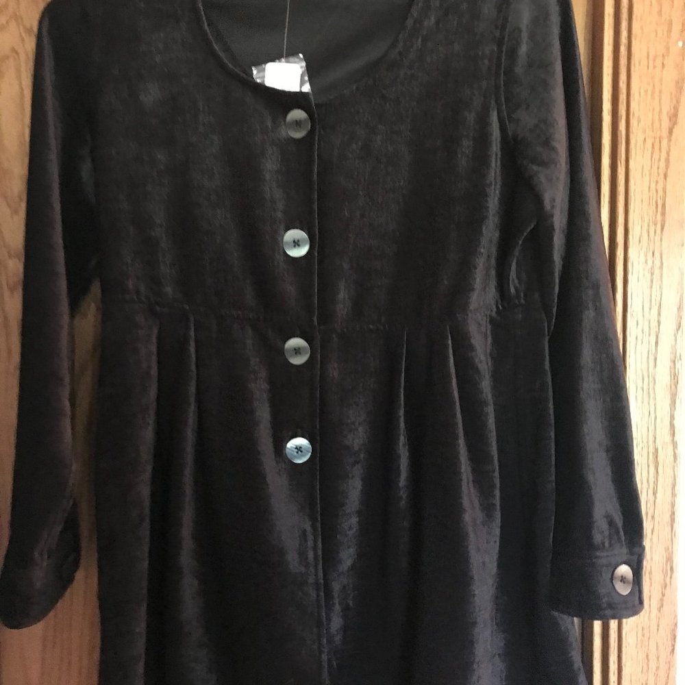 Soft Surroundings NWT Fiona black velour plush shirt tunic